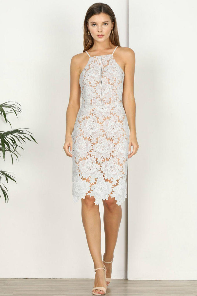 Farrah Lace Dress White - Adelyn Rae