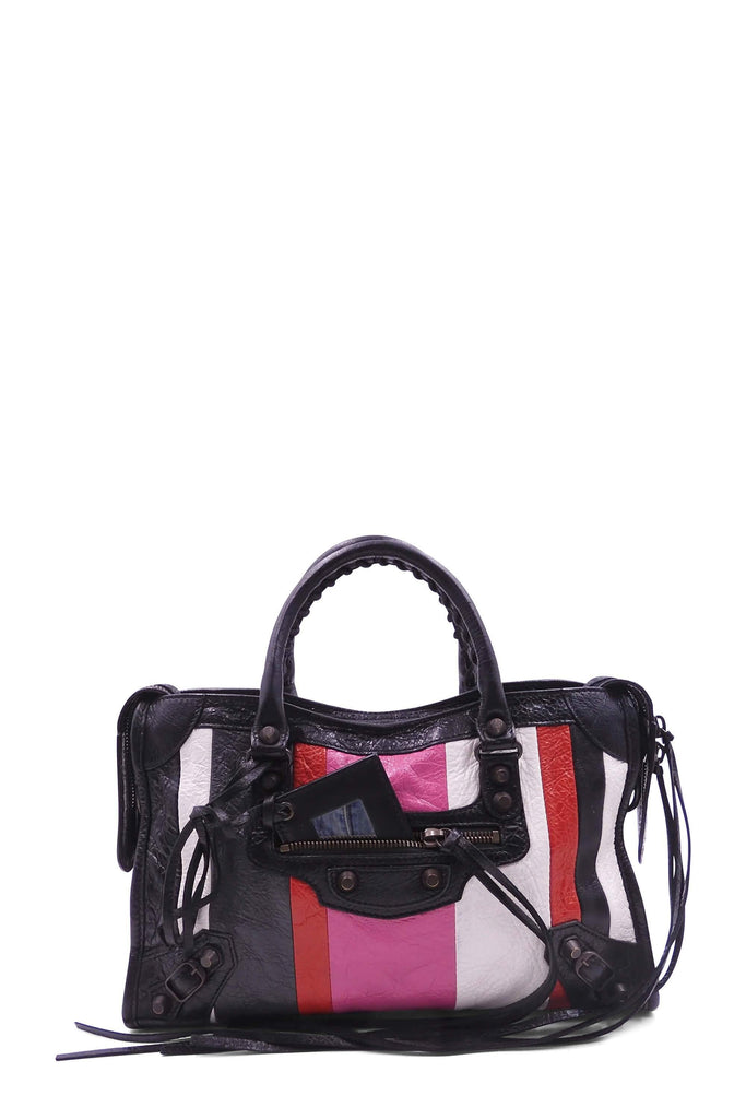 Balenciaga Classic City S Striped Pink - Style Theory Shop