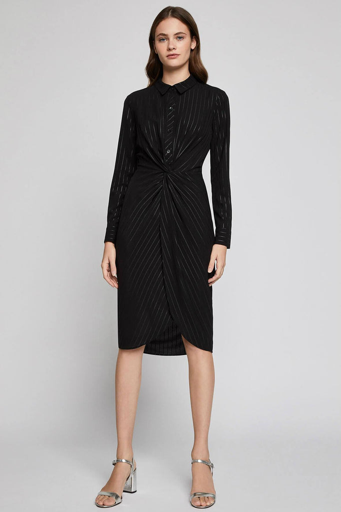 Metallic Pinstripe Shirt Dress - Bcbgeneration