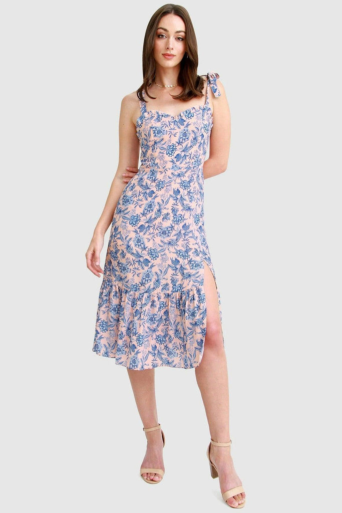 Summer Storm Midi Dress in Blush - Belle & Bloom