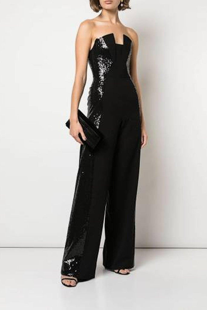 Lena Sequin Jumpsuit - Black Halo