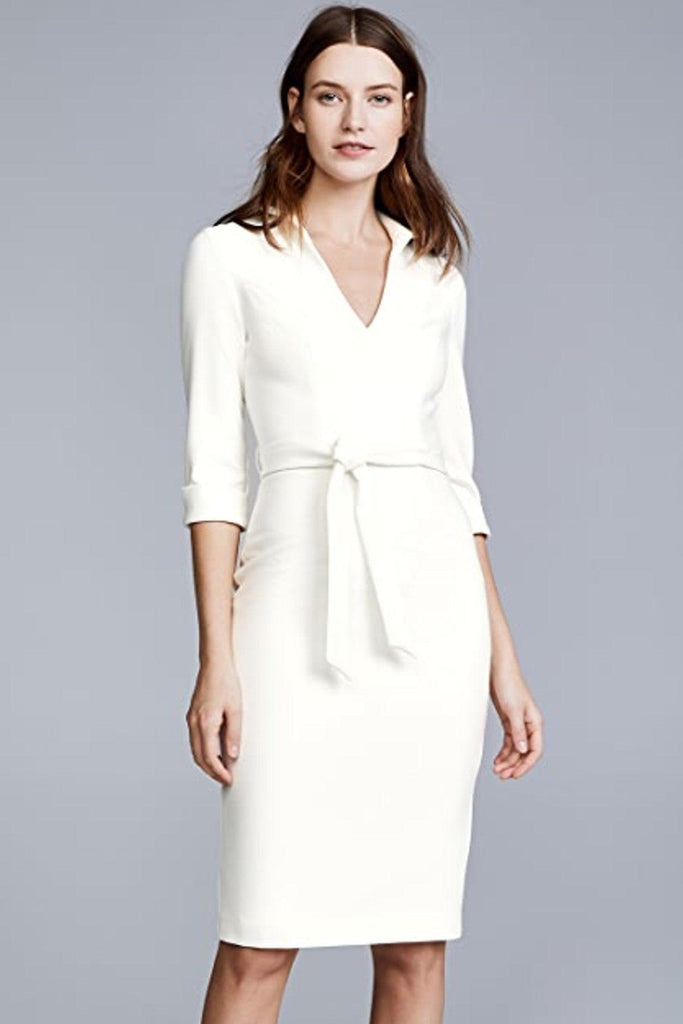 Madeline Sheath Dress In Porcelain - Black Halo