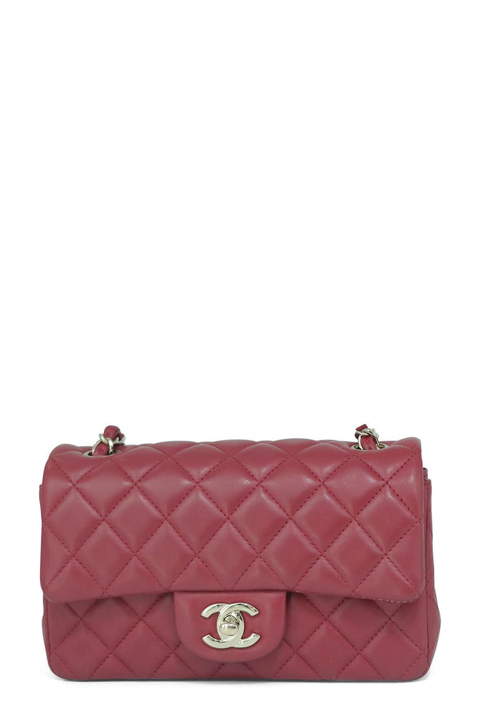 Quilted Lambskin New Mini Classic Single Flap Bag Red - CHANEL