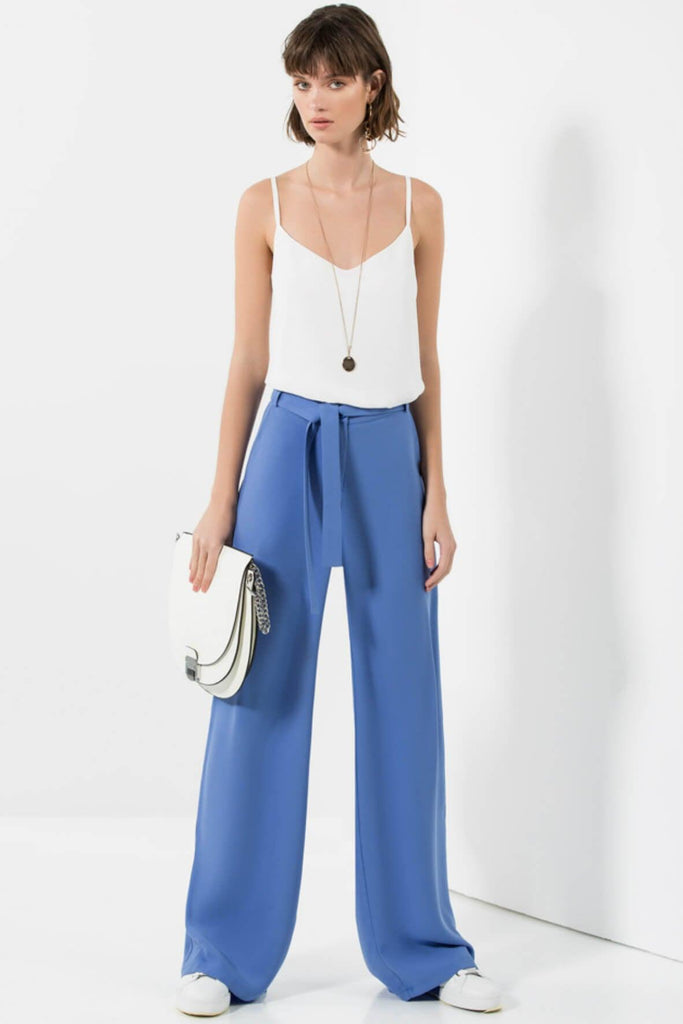 Light Blue Crepe Trousers - Chrisper