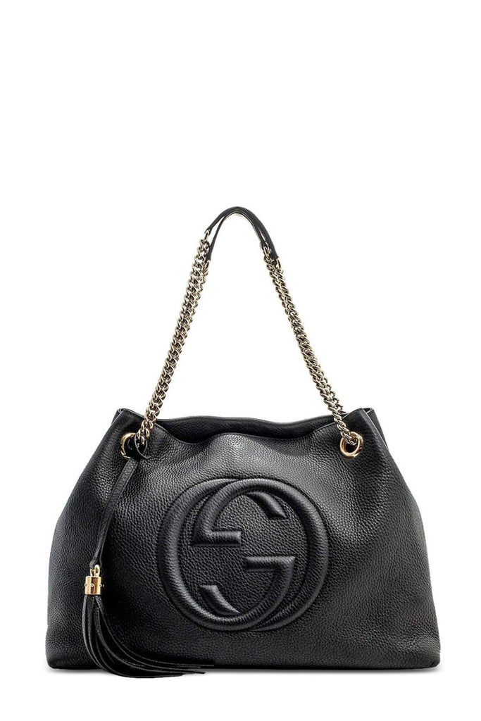 Medium Soho Chain Shoulder Bag Black - GUCCI