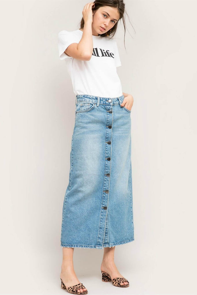 Wall Denim Skirt - Just Female