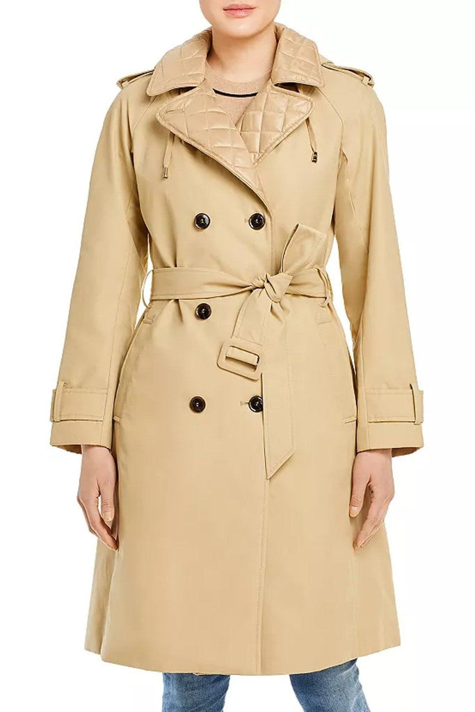 Quilted Trim Hooded Trench Coat - Kate Spade