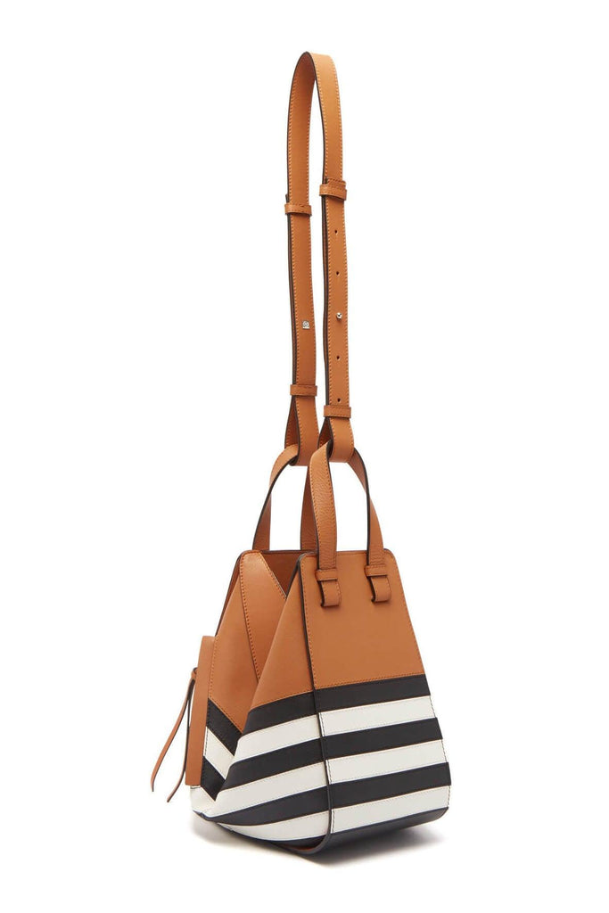 Small Marine Hammock Bag Black White - LOEWE