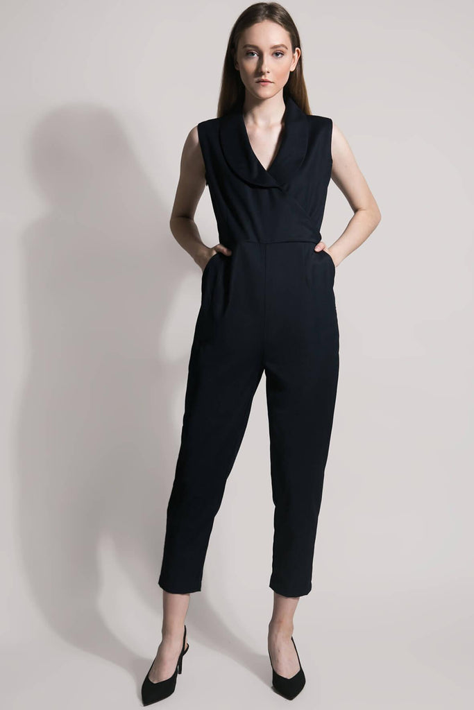 Jumpsuit with Lapel Blue - Odile