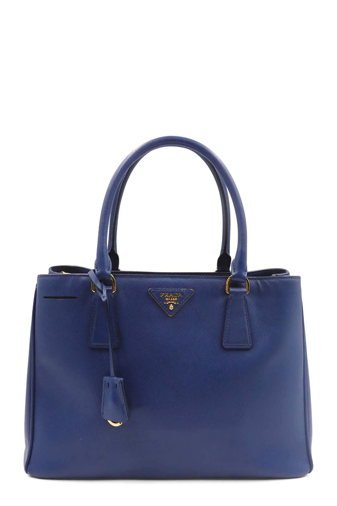 Prada Medium Saffiano Lux Single Zip Tote Bluette - Style Theory Shop