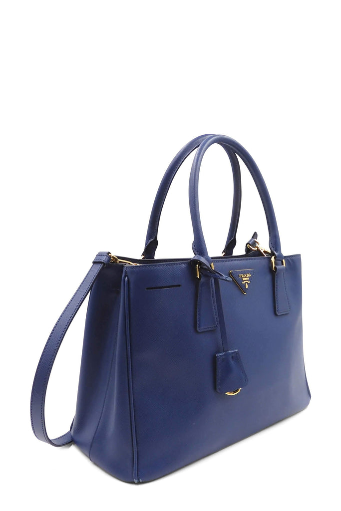 Prada Medium Saffiano Lux Single Zip Tote Bluette - Style Theory Shop